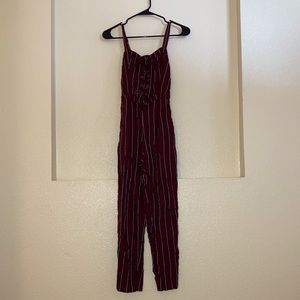 Dark red/Maroon and Black Jumpsuit